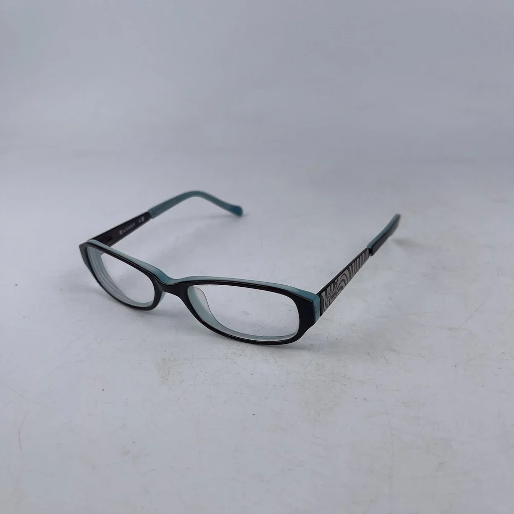 Lucky Brand Jade‎ Eyeglasses Frame Brown Blue Plastic Full Rim Oval 46-16-125mm